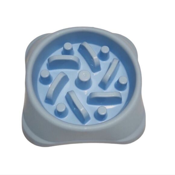 Slow Feeding Anti-Gulping‎ Healthy Design Dog Bowl Non Slip Blue - Picture 1 of 3